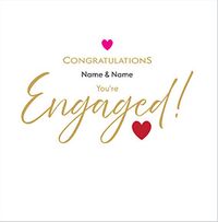 Tap to view Simple Personalised Engagement Congratulations Square Card