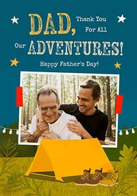 Tap to view Dad thanks for the Adventures Photo Father's Day Card