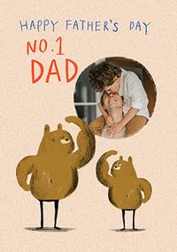 Tap to view No1 1 Dad Bear Father's Day Photo Card