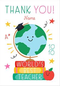 Tap to view World's Best Teacher Personalised Thank You Card