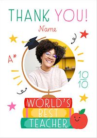 Tap to view World's Best Teacher Photo Upload Thank You Card
