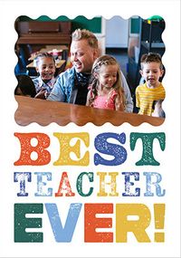 Tap to view Letterpress Thank You Teacher Photo Card