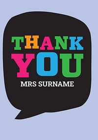 Tap to view Simple Personalised Thank You Teacher Card