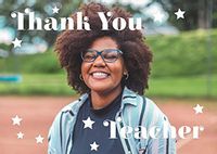 Tap to view Starry Full Photo Thank You Teacher Landscape Card