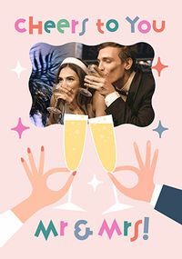 Tap to view Mr & Mrs Cheers To You Wedding Photo Card