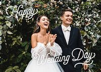 Tap to view Full Photo Upload Happy Wedding Day Landscape Card
