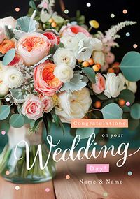 Tap to view Photographic Floral Wedding Congratulations Card