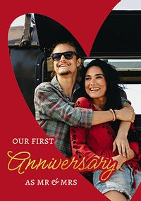 Tap to view Our First Anniversary As Mr & Mrs Photo Card