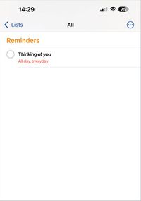 Tap to view Reminder Thinking of You Card